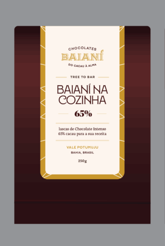 Lascas de Chocolate Intenso 65% - Baianí na Cozinha 250g