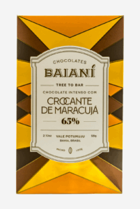 Chocolate em barra 65% Crocante com Maracujá